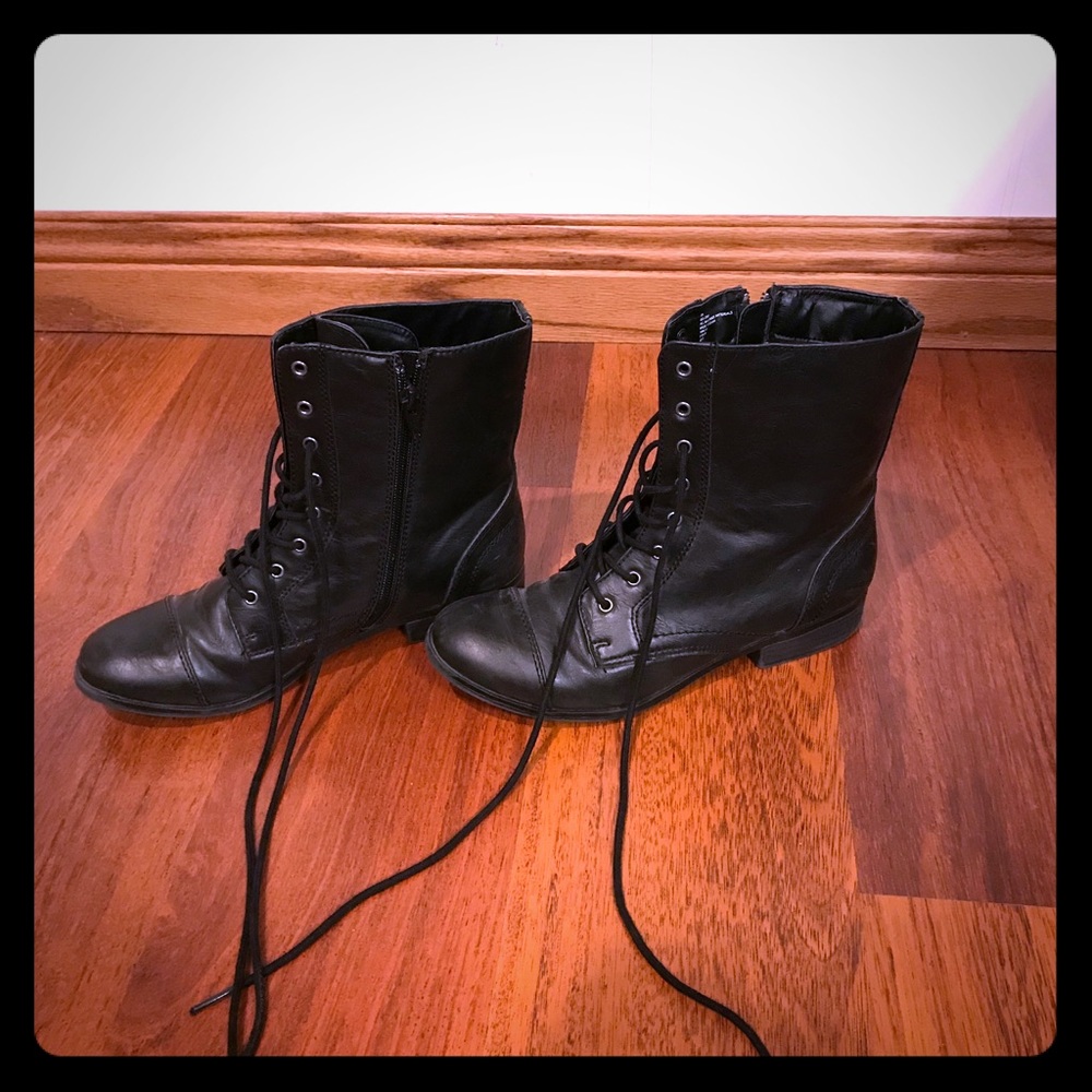 Black lace up boots